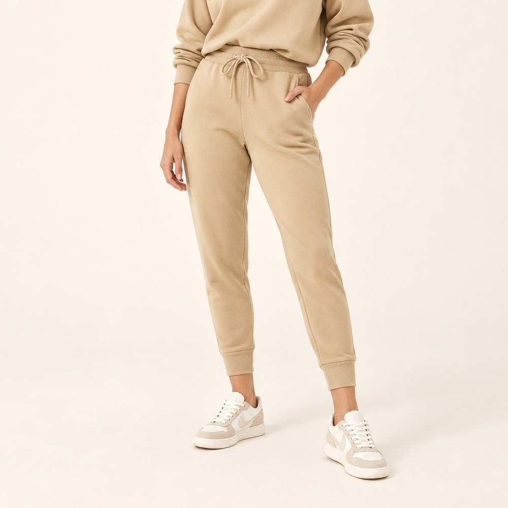 FRAME Easy Sweat Jogger Pants Medium Camel Organic Cotton Athleisure Relaxed